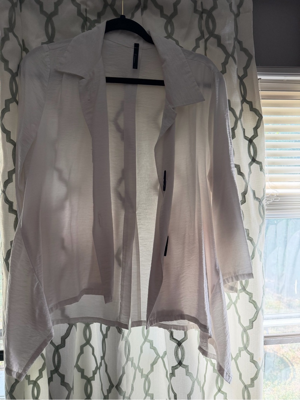 Lightweight White Open-Front Cardigan